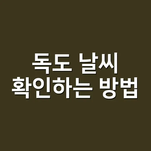 독도 날씨 확인하는 방법, 배 뜨기 전 꼭 봐야 할 순서 - 요약