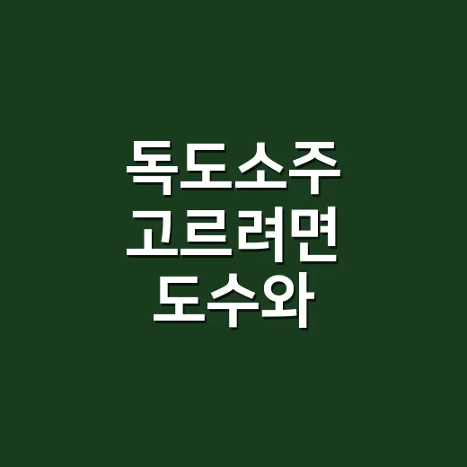 독도소주 고르려면 도수와 안주부터 보는 방법 - 요약