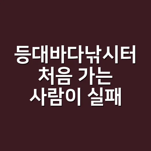 등대바다낚시터 처음 가는 사람이 실패 줄이는 방법 - 요약