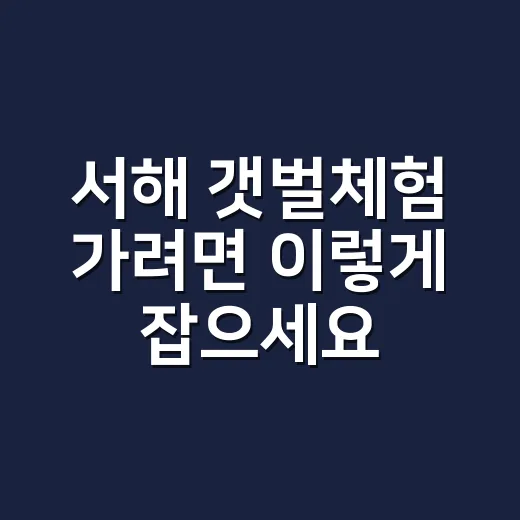 서해 갯벌체험 가려면 이렇게 잡으세요, 물때와 섬 동선 보는 방법 - 요약