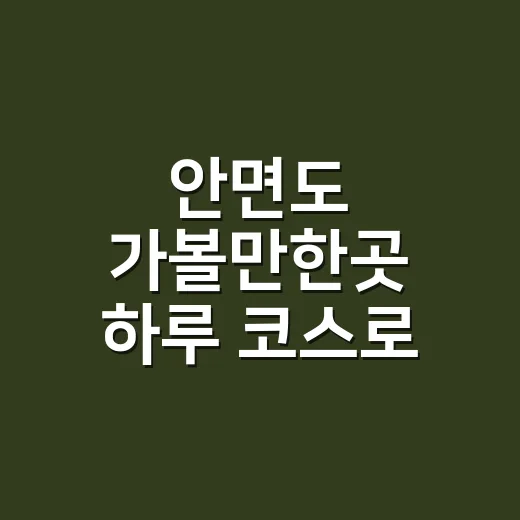 안면도 가볼만한곳 하루 코스로 도는 방법 - 요약