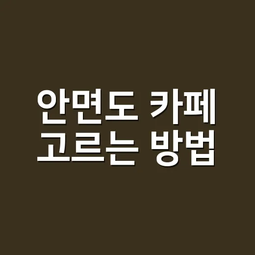 안면도 카페 고르는…
