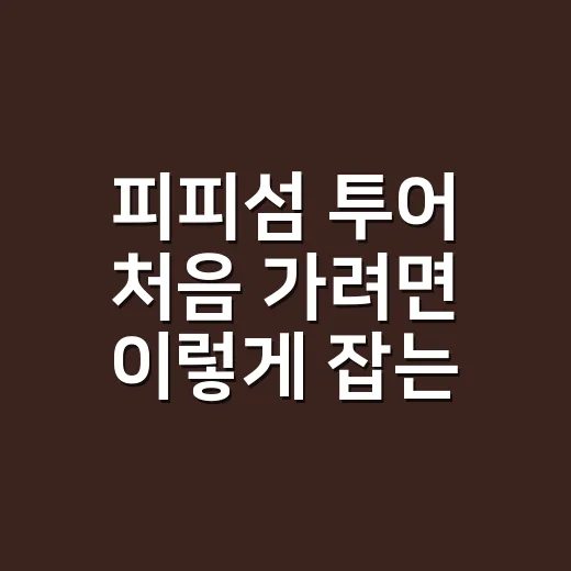 피피섬 투어 처음 가려면 이렇게 잡는 방법 - 요약