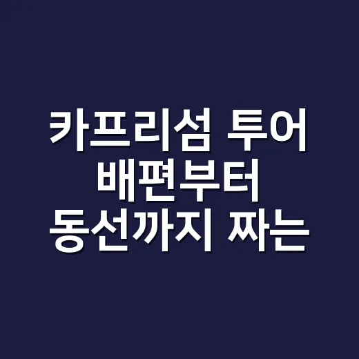 카프리섬 투어 배편부터 동선까지 짜는 방법 - 요약