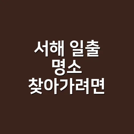 서해 일출 명소 찾아가려면 배편부터 이렇게 고르세요 - 요약