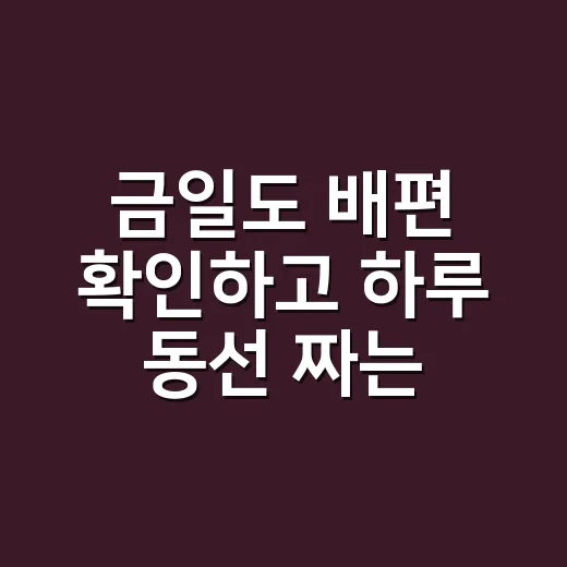 금일도 배편 확인하고 하루 동선 짜는 방법 - 요약