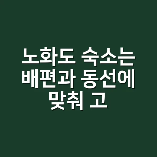 노화도 숙소는 배편과 동선에 맞춰 고르는 방법 - 요약