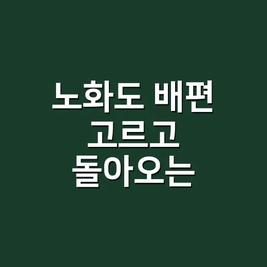 노화도 배편 고르고 돌아오는 배까지 맞추는 방법 - 요약