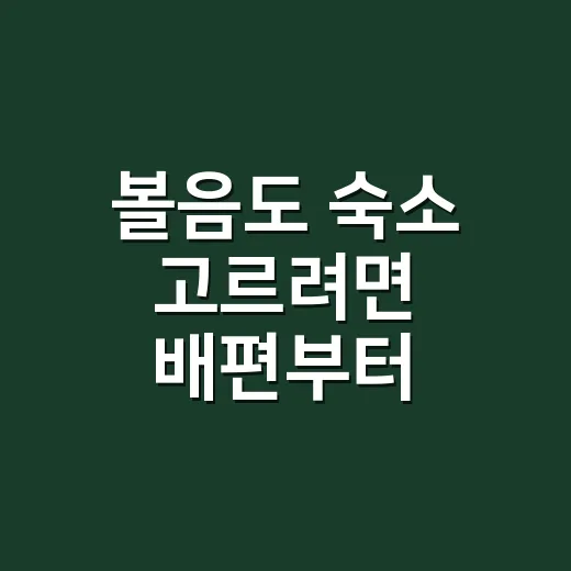 볼음도 숙소 고르려면 배편부터 맞추는 방법 - 요약