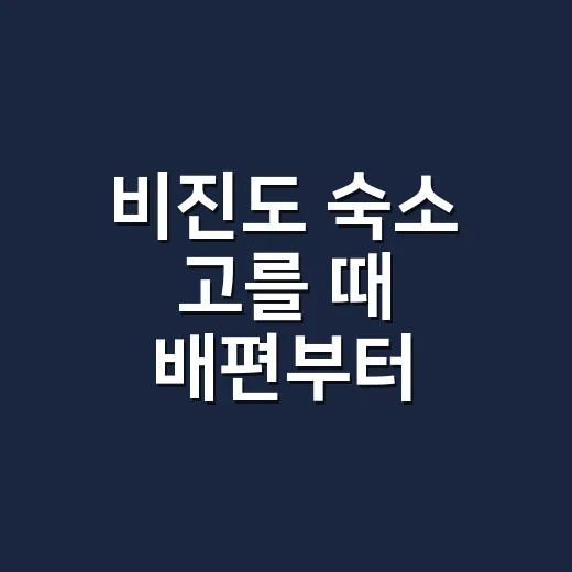 비진도 숙소 고를 때 배편부터 맞추는 방법 - 요약