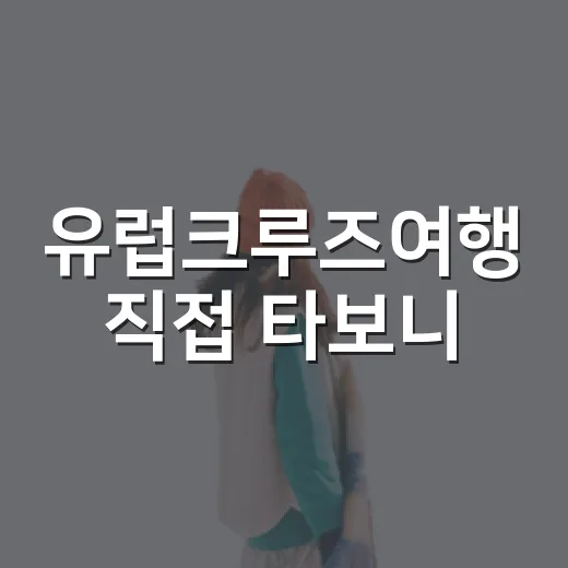 유럽크루즈여행 직접 타보니, 호텔 고르는 눈으로 봐야 보이는 것들 - 요약