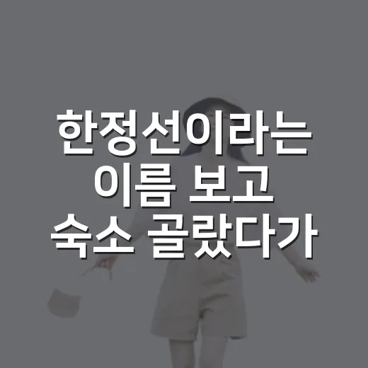 한정선이라는 이름 보고 숙소 골랐다가 직접 따져본 진짜 이야기 - 요약