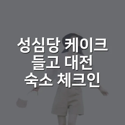 성심당 케이크 들고 대전 숙소 체크인해봤더니, 사진보다 현실이 더 중요했다 - 요약