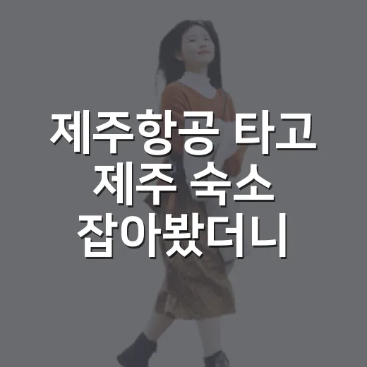 제주항공 타고 제주 숙소 잡아봤더니, 항공권보다 숙소 동선이 더 중요했던 이야기 - 요약