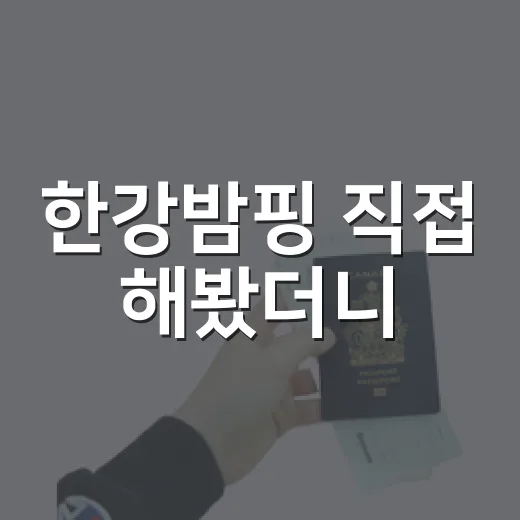 한강밤핑 직접 해봤더니, 사진보다 중요한 건 자리와 바람이었다 - 요약