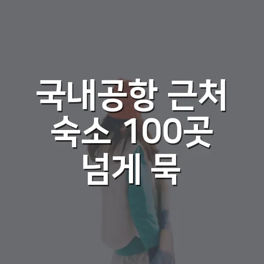 국내공항 근처 숙소 100곳 넘게 묵어본 사람이 말하는 진짜 고르는 법 - 요약