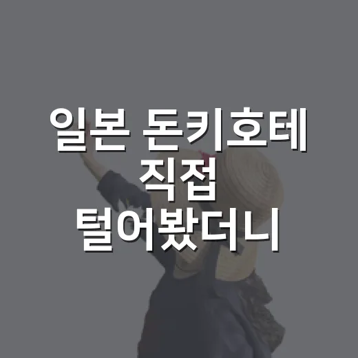 일본 돈키호테 직접 털어봤더니, 숙소 리뷰어 눈에 보인 진짜 장단점 - 요약