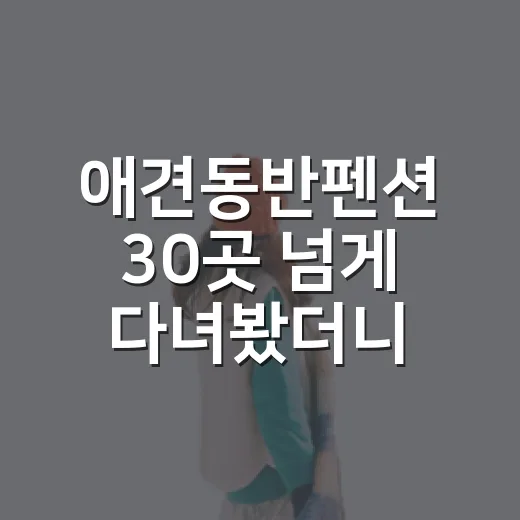 애견동반펜션 30곳 넘게 다녀봤더니, 사진보다 먼저 봐야 할 것들 - 요약