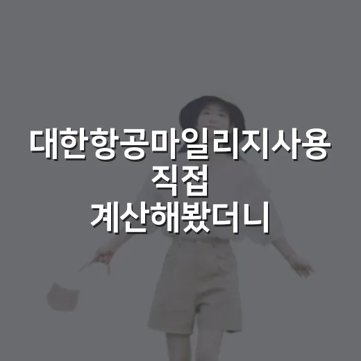 대한항공마일리지사용 직접 계산해봤더니, 숙소값 아끼는 여행자는 이렇게 써야 덜 아깝더라 - 요약