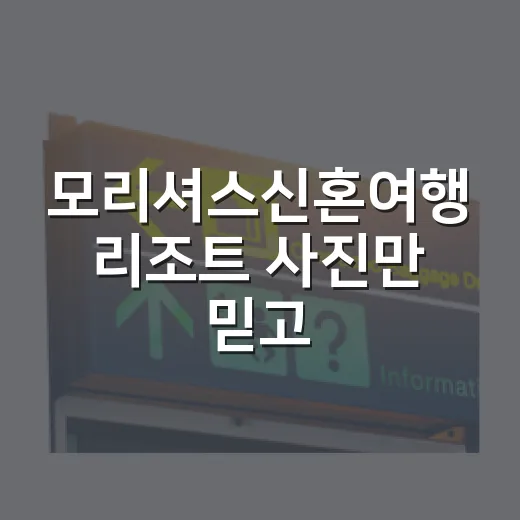 모리셔스신혼여행 리조트 사진만 믿고 골랐다가 갈릴 수 있는 진짜 이야기 - 요약
