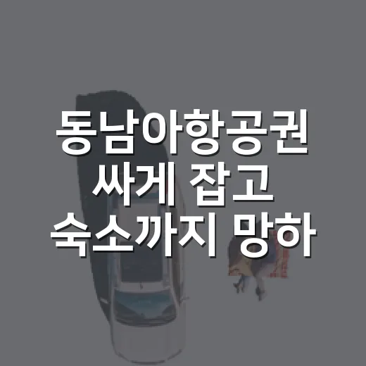 동남아항공권 싸게 잡고 숙소까지 망하지 않으려 직접 겪은 이야기 - 요약