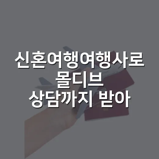 신혼여행여행사로 몰디브 상담까지 받아봤더니, 견적서에서 진짜 봐야 할 것들 - 요약
