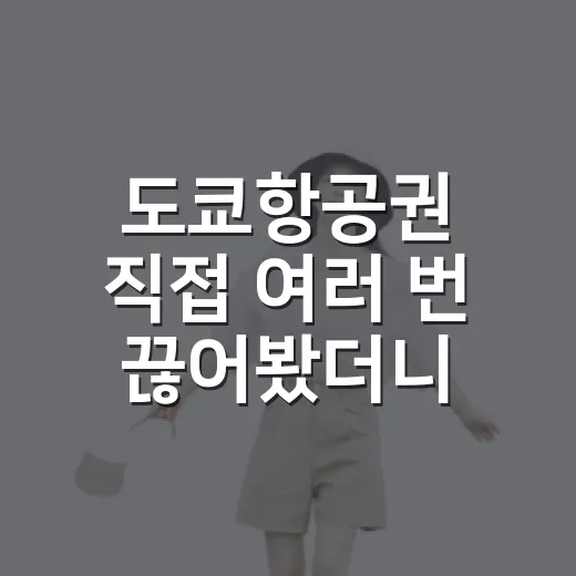 도쿄항공권 직접 여러 번 끊어봤더니, 싸게 보이는 표에 늘 숨어 있던 것들 - 요약