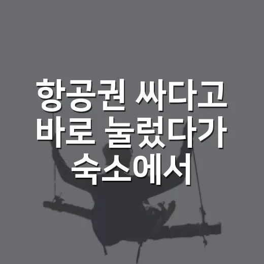 항공권 싸다고 바로 눌렀다가 숙소에서 더 쓴 이야기 - 요약