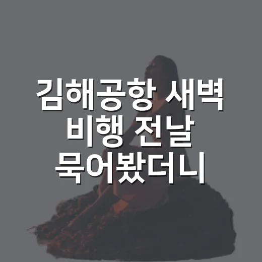 김해공항 새벽 비행 전날 묵어봤더니, 숙소는 공항 앞보다 사상이 편했습니다 - 요약