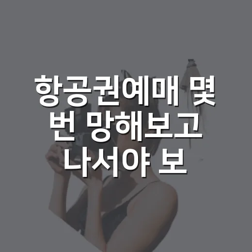 항공권예매 몇 번 망해보고 나서야 보이던 진짜 차이 - 요약