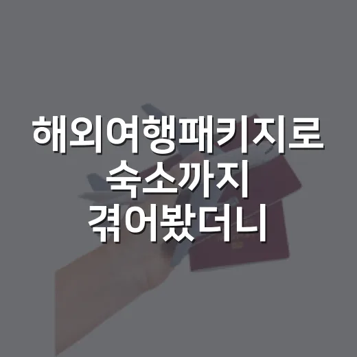 해외여행패키지로 숙소까지 겪어봤더니, 싼 상품에는 이유가 있었습니다 - 요약