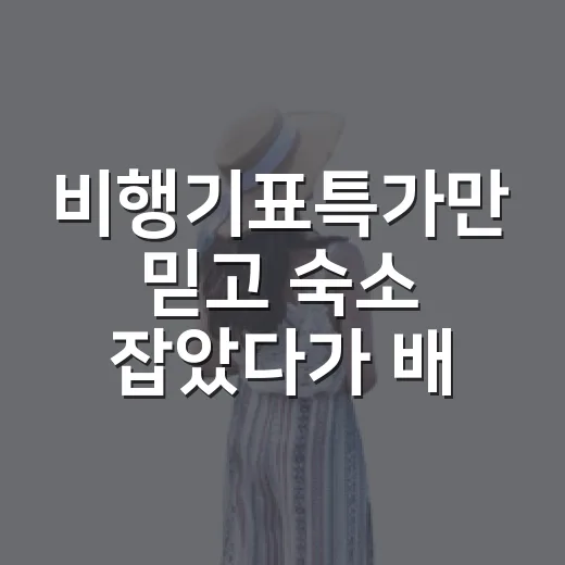 비행기표특가만 믿고 숙소 잡았다가 배운 진짜 여행비 계산법 - 요약