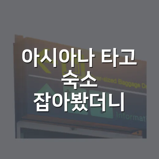아시아나 타고 숙소 잡아봤더니, 항공보다 숙소가 여행 만족도를 더 갈랐다 - 요약