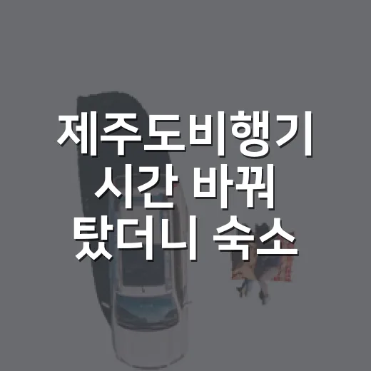 제주도비행기 시간 바꿔 탔더니 숙소 만족도가 달라진 이야기 - 요약