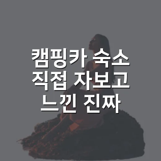 캠핑카 숙소 직접 자보고 느낀 진짜 이야기, 낭만보다 먼저 봐야 할 것들 - 요약
