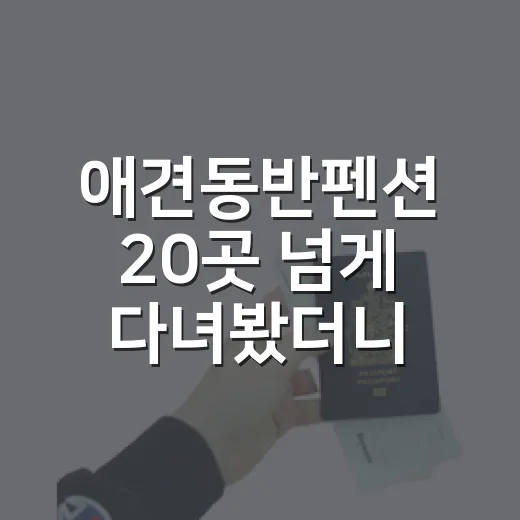 애견동반펜션 20곳 넘게 다녀봤더니 사진보다 먼저 봐야 할 것들 - 요약