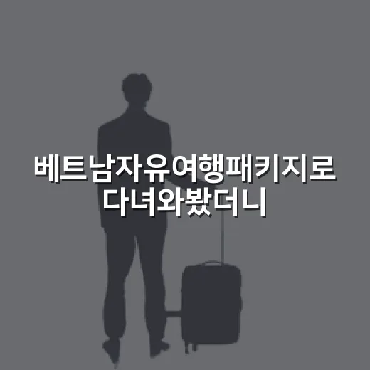베트남자유여행패키지로 다녀와봤더니, 자유와 패키지 사이의 진짜 차이 - 요약