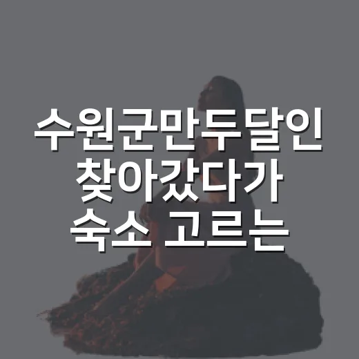 수원군만두달인 찾아갔다가 숙소 고르는 눈까지 바뀐 이야기 - 요약
