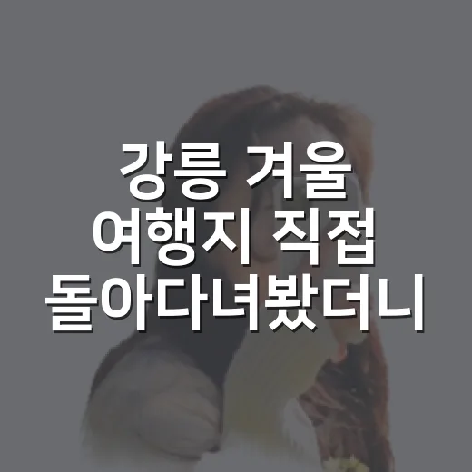 강릉 겨울 여행지 직접 돌아다녀봤더니, 숙소 위치가 여행 만족도를 꽤 갈랐다 - 요약