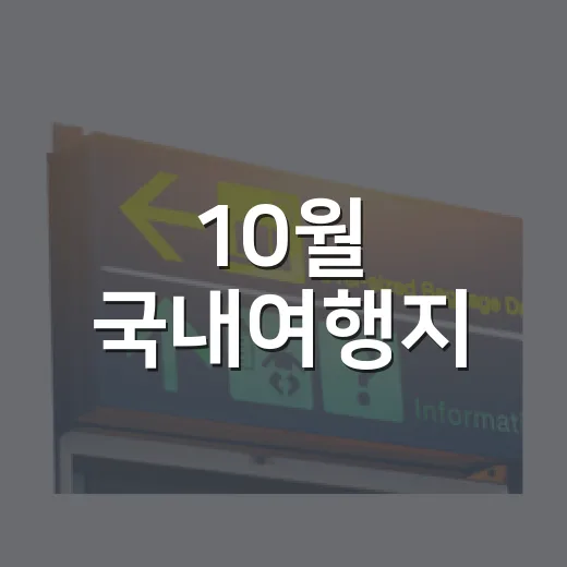 10월 국내여행지, 숙소 100곳 넘게 묵어보고 고른 실패 적은 동선 이야기 - 요약