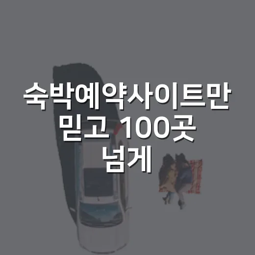 숙박예약사이트만 믿고 100곳 넘게 다녀봤더니 보이던 것들 - 요약