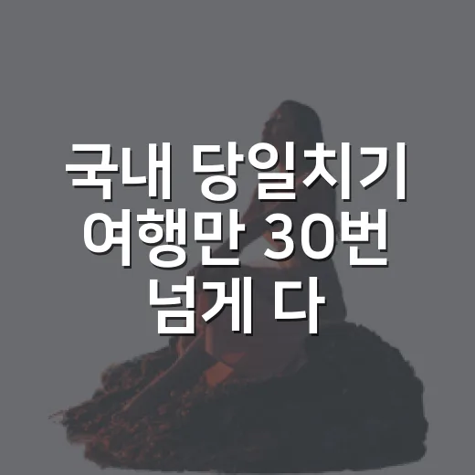 국내 당일치기 여행만 30번 넘게 다녀봤더니 숙소보다 중요했던 것들 - 요약