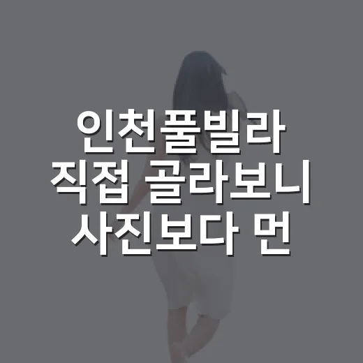인천풀빌라 직접 골라보니 사진보다 먼저 봐야 할 것들이 있더라 - 요약