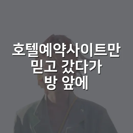 호텔예약사이트만 믿고 갔다가 방 앞에서 멈칫했던 이야기 - 요약