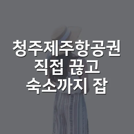 청주제주항공권 직접 끊고 숙소까지 잡아봤더니, 싸게 보이던 표의 진짜 차이 - 요약