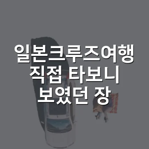 일본크루즈여행 직접 타보니 보였던 장점과 은근히 불편했던 지점들 - 요약