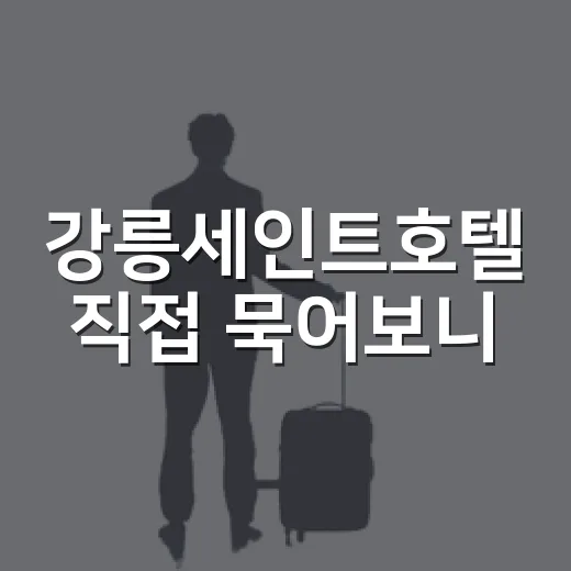 강릉세인트호텔 직접 묵어보니, 사진보다 먼저 봐야 할 건 객실 타입이었다 - 요약