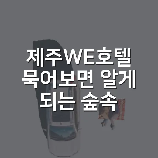 제주WE호텔 묵어보면 알게 되는 숲속 웰니스 숙소의 진짜 느낌 - 요약