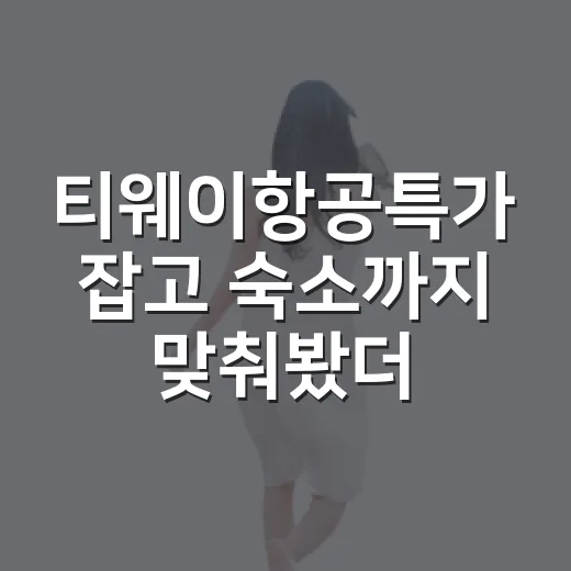 티웨이항공특가 잡고 숙소까지 맞춰봤더니 보였던 진짜 비용 - 요약