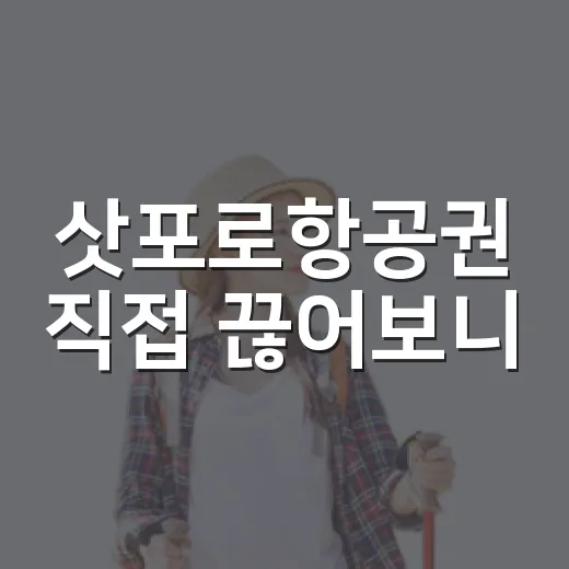 삿포로항공권 직접 끊어보니, 싼 표보다 먼저 봐야 할 것들 - 요약